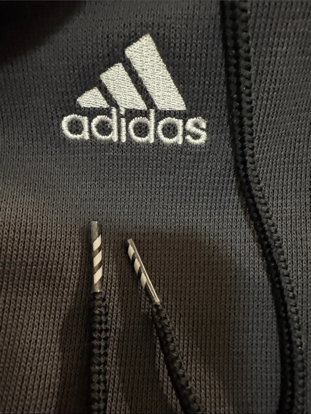 adidas Charcoal short Sleeve Pullover Hoodie with White Logo